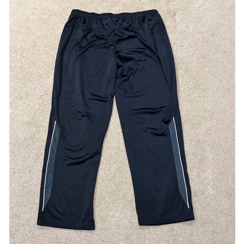 Reebok Mens XL Track Pants Basketball Joggers Black Athletic Side Stripe Workout